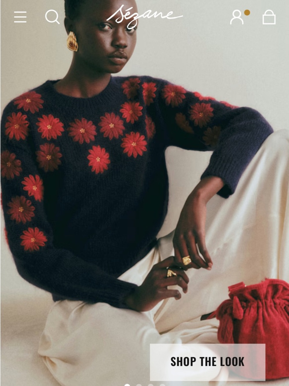 Sezane Suzon Jumper in Navy